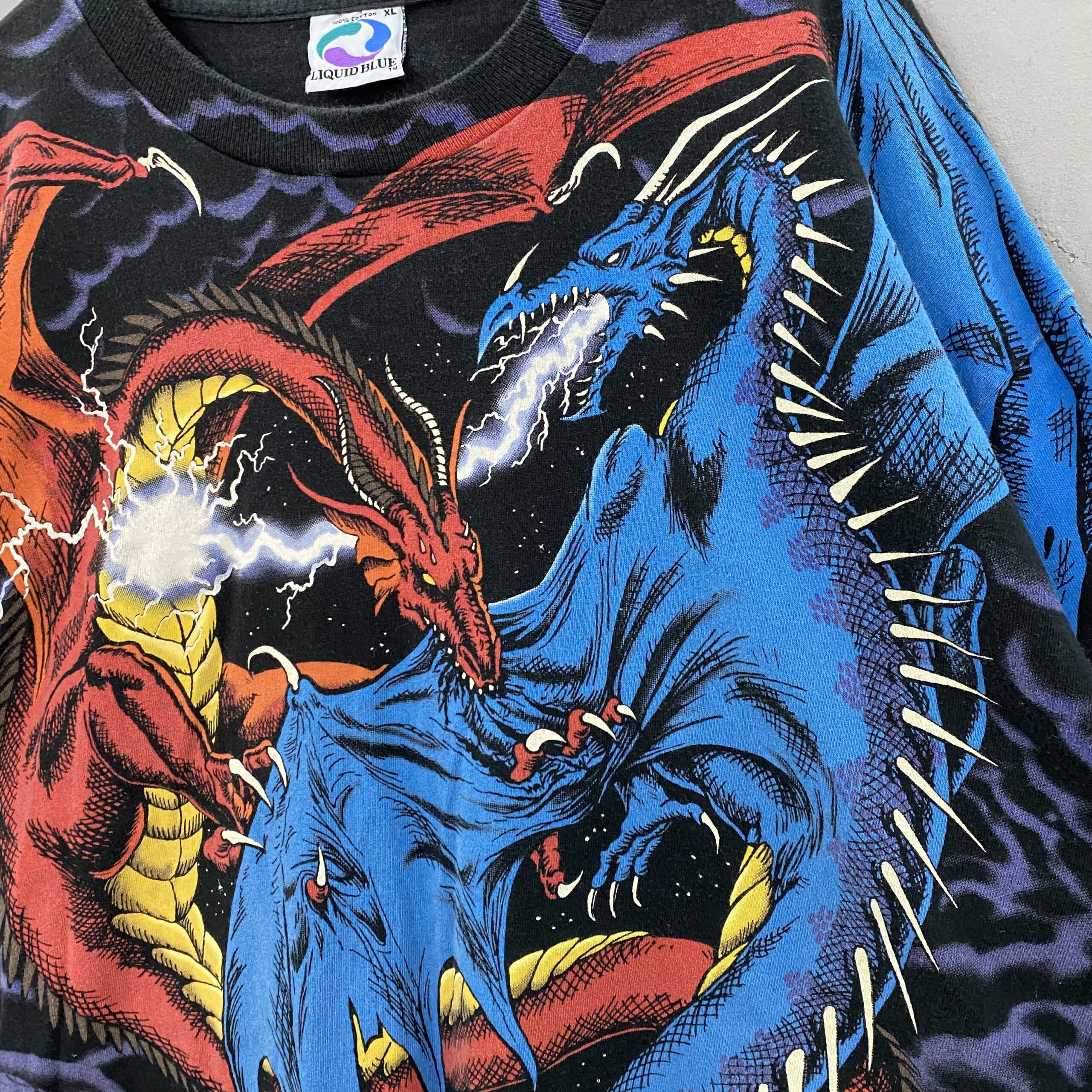 リキッドブルー　Tシャツ　ドラゴン 龍　USA製　90s 　ヴィンテージたまごやき＋メンズアパレル